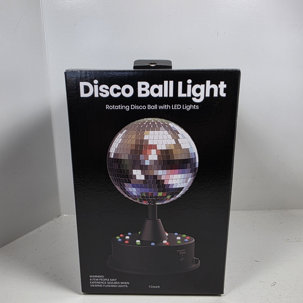 Disco Ball Light Rotating LED Mirror Ball - Silver